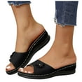 thumbnail image 1 of Flower Wedge Slides Sandals for Women 2025 with Arch Support Comfortable Peep Toe Platform Dress Slip on, 1 of 6