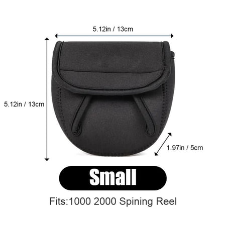 Spinning Reel Cover S/M/L Neoprene Water-Resistant Reel Bag for Fishing Reel Storage