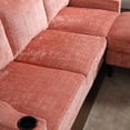thumbnail image 6 of Convertible Sectional Sofa Couch,Modern Chenille Fabric L-Shaped Couch 3-Seat Sofa with Reversible Chaise for Living Room,Pink, 6 of 8