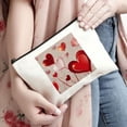 thumbnail image 3 of Pratyus Pink Love Hearts Flower Romance Tote Bag Cosmetic Bag for Women Travel Essentials Ladies Accessories White, 3 of 6