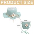thumbnail image 2 of Sombrero de paja con flores y conjunto de bolsa de paja para mujer, de tela transpirable, con circunferencia de 56 a 58 cm, 2 of 5