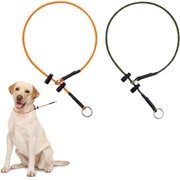 Wellsay ng Collar for Dogs No Pull Dog Collar 22'' 4.2mm 1000LB Thin Paracord Rective Slip Collars with Adjustable Stor & Sturdy Stainless Stell O-Ring (Black & n Green)