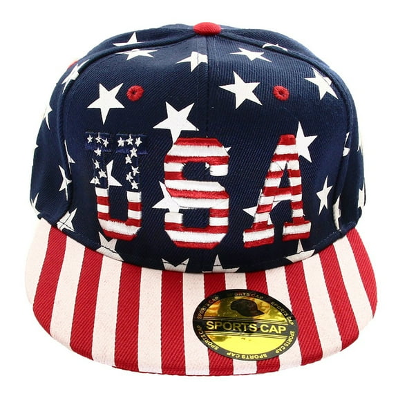 USA American Flag Printed Baseball Cap Snapback Adjustable Size Navy