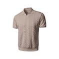 thumbnail image 3 of FRSASU Men's Polo Shirt Short Sleeve Jacquard Business Casual Breathable Casual Summer Tops Khaki, 3 of 7