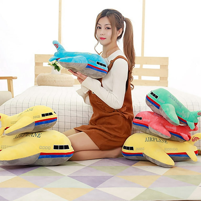 New 40cm Large Size Airplane Plush Toys Kids Sleeping Back Cushion Soft  Aircraft Stuffed Pillow Dolls