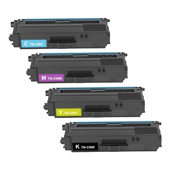 eToner Brand Compatible Brother TN336 Printing Toner Cartridges 4-Color Toner Set TN336K TN336C TN336M TN336Y