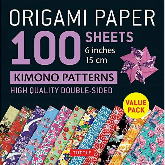 Tuttle Studio Origami Paper 6 in 6 in Double-Sided Kimono Patterns Craft Paper, 0.4 lbs 100 Sheets