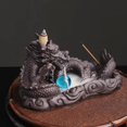 thumbnail image 3 of 1pc Purple Clay Dragon & Feng Shui Ball Backflow Incense Burner Home Fragrance Decor (Without Incense), 3 of 7