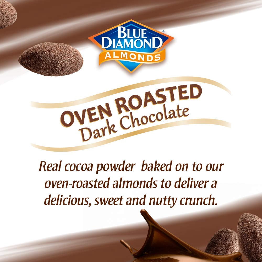 Blue Diamond Almonds Oven Roasted Dark Chocolate Flavored Snack Nuts, 100 Calorie Packs, 32 Count