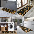 thumbnail image 2 of Black Green Leaf Sunflower Pattern Kitchen Rug Mat,Kitchen Runner Rugs Non Skid Washable,Decorative Kitchen Floor Mats for Kitchen,Sink,Laundry,17"X47", 2 of 5