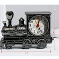 thumbnail image 4 of Reloj despertador con motor de ferrocarril, adornos creativos de escritorio para dormitorio, sala de estar (negro), 4 of 7
