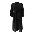 thumbnail image 4 of Otqutp Girls Halterneck Layer Chiffon Dress A-Line Swing Muslim Dresses for Teens 𝗥uffle 𝗧iered Elegant 𝗗ubai Prayer Abayas, 4 of 5