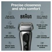 Braun Series 8 8457CC Electric Shaver for Men with Beard Trimmer, Cleaning & Charging Center, Sliver