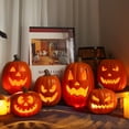 thumbnail image 2 of Cathery Halloween Pumpkin Lantern Light Up Pumpkin Decor Lighted Pumpkin Battery Operated Indoor/Outdoor Party Decoration, 2 of 7