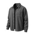 thumbnail image 4 of Itsame Boys Corduroy Jacket, Lapel Collar Long Sleeve Shirt Jacket, Casual Fall Winter Outwear with Pockets Dark Gray Size 12, 4 of 9