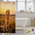 thumbnail image 3 of Manfei Cute Golden Retriever Shower Curtain 72Wx72L, Pastoral Wildlife Bathroom Curtain, Golden, 3 of 5