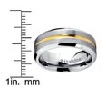 thumbnail image 3 of Men's Goldtone Plated Grooved Titanium Wedding Band Ring, Comfort fit 8mm,, 3 of 3