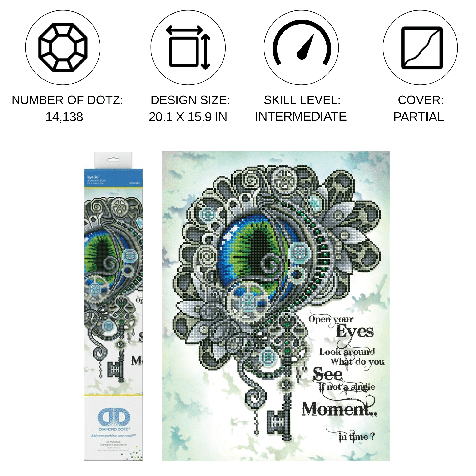 Diamond Dotz Eye 381 Inspirational Diamond Painting Kits for Adults - Diamond Art Kits a Relaxing Creative Craft Kit with Dotz Gems 22.4"x16.5"
