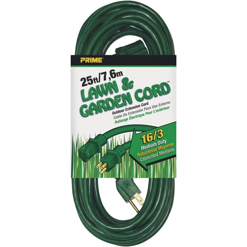 Prime EC880625 25' 16/3 SJTW Green Extension Cord
