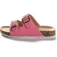 thumbnail image 2 of ROXONI Girls Comfort Sandals Double Buckle Adjustable Slip on Summer Slides Soft Footbed EVA Flat Slides Footbed Suede with Arch Support Non-Slip, 2 of 6