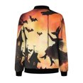 thumbnail image 5 of WXLWZYWL Womens Halloween Bomber Jacket Casual Full Zip Coats with Pocket Lightweight Long Sleeve Moto Biker Windbreaker, 5 of 5