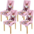 thumbnail image 1 of RYLABLUE Beau Papillon Boho Style Stretch Chaise Housse de Protection Siège Housse pour Salle à Manger Hôtel Mariage Ensemble de 4, 1 of 5