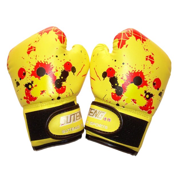 Mightlink 1 Pair Children Boxing Gloves Ergonomic Damping Protect Hand Faux Leather Mixed