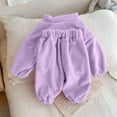 thumbnail image 3 of Atogsazn Toddler Baby Girls Fleece Clothes Set Kids Sherpa Half Zip Sweatshirt & Jogger Sweatpants Outfit Purple 7-8 Years Fashion, 3 of 3