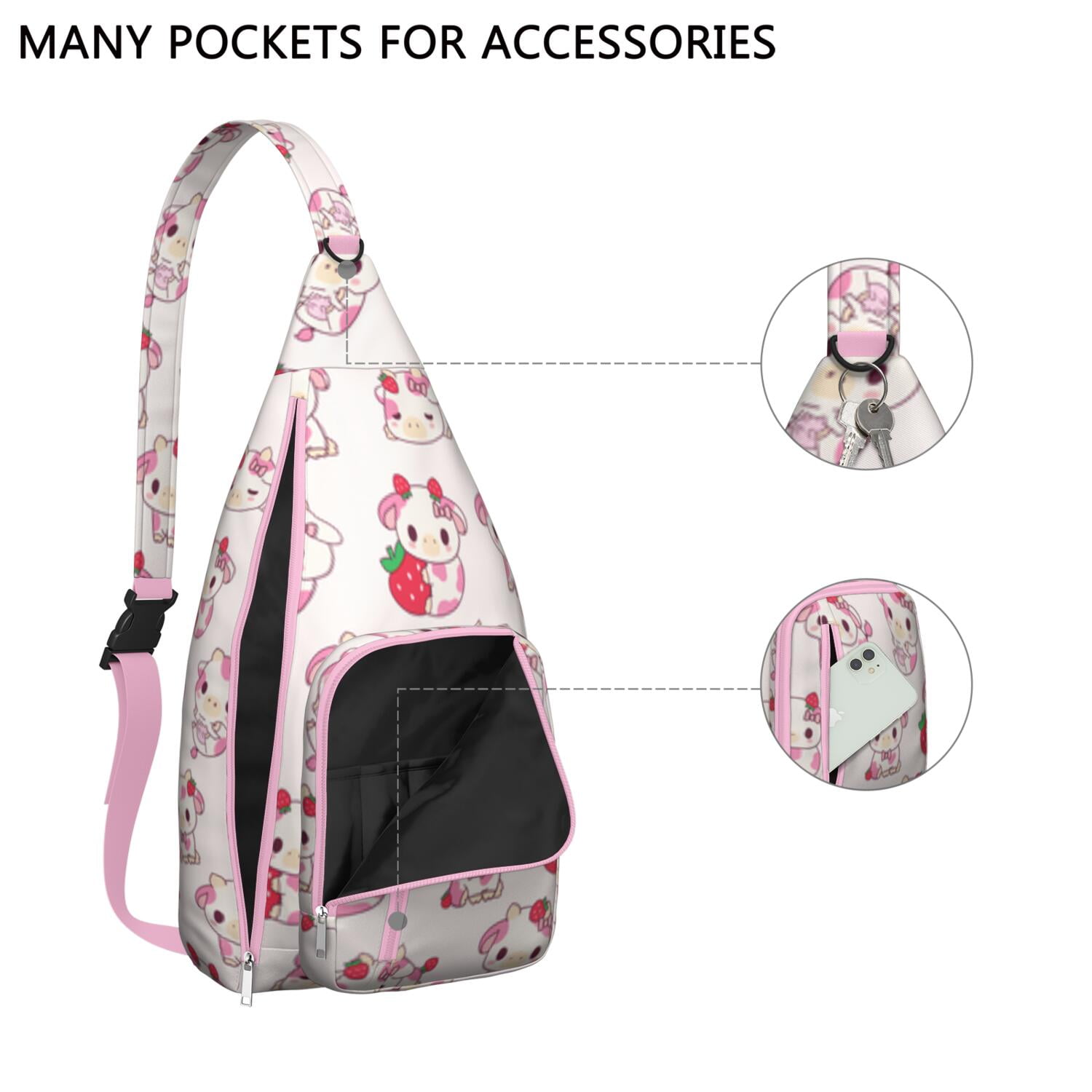 Vintage Highland Cow Print Sling Backpack – Cute Farmhouse Floral Cow Crossbody Bag for Women & Men, Lightweight Hiking Daypack