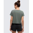 thumbnail image 2 of CRZ YOGA Women's Pima Cotton Workout Short Sleeve Shirts Loose Athletic Crop Tops Casual T-Shirt, 2 of 4