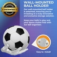 thumbnail image 4 of Hold My Ball Set of 2 Basketball & Soccer Ball Holders – White Left & Right Hand Wall Mount Displays for Ball Storage & Memorabilia - Ball Holder Display for Sports Collectors, 4 of 7