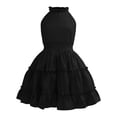 thumbnail image 6 of Ruyang Teen Girls Halter Sleeveless Dresses Ruffle Hem Slim Fit A-Line Swing Dresses Summer Trendy Solid Casual Breathable Skirts, 6 of 7