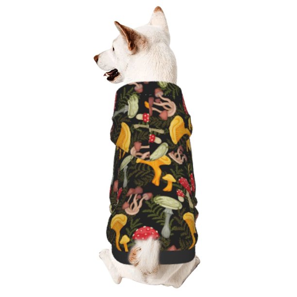 Balery Mushrooms And Fern Stems Sudadera con Capucha para Perros Pequeños – Ropa para Mascotas, Disfraz para Perros y Gatos, Ideal para Fiestas y Cosplay-XX-Large