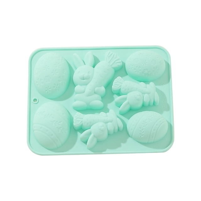 Molde de silicona de conejo de Pascua y zanahoria para hacer jabón de gelatina de chocolate DIY