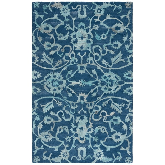SAFAVIEH Anatolia Jamaar Floral Area Rug, Navy, 5' x 8'