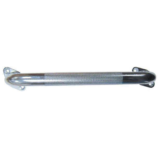 Chrome Knurled Grab Bar With Rotating FlangeSize12"