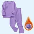 thumbnail image 2 of Busydd Girls' Clothing Sets 9 Months -9 Years Casual Long Sleeve Tops and Pants Pajamas Sets Solid Color Warm Boys' Fashion Loungeweat Sets Unisex Toddler Outfits 2 Years, 2 of 7