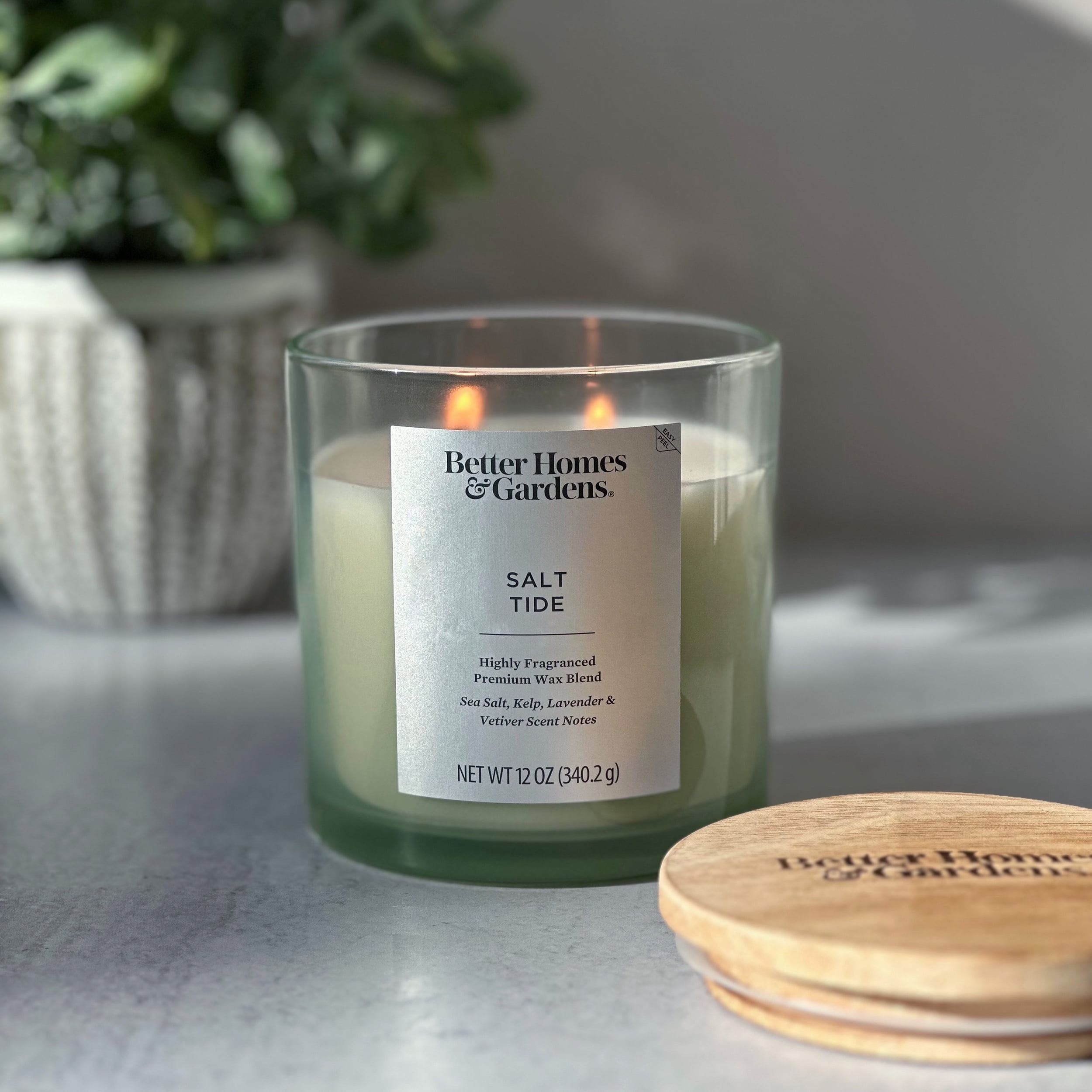 Better Homes & Gardens Salt Tide Scented 2-Wick Ombre Jar Candle 12oz