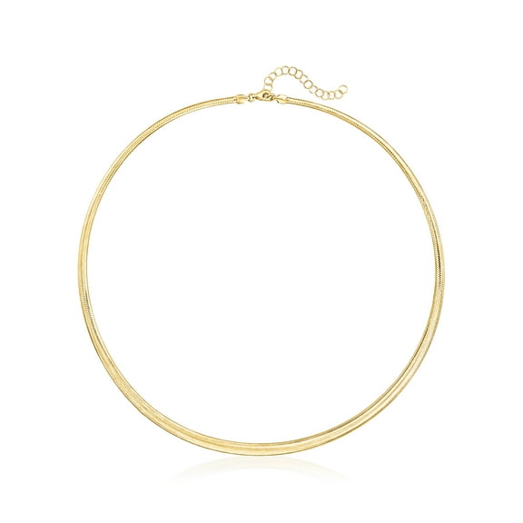 Ross-Simons Italian 10kt Yellow Gold Graduated Flat Mesh Necklace, Women's, Adult