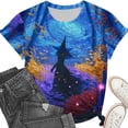thumbnail image 4 of Dolkfu Crew Neck Comfort Colors Tshirt Halloween Multicolor Short Sleeve T-Shirts Relaxed Fit Artistic Abstract Graphic Prints Tops Multicolor,L, 4 of 6