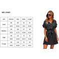 thumbnail image 4 of Femmes Robes Casual Manches Courtes Bouton Imprimé Floral vers le Bas V Cou Été Boho Midi Robe, 4 of 7