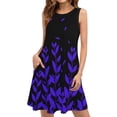 thumbnail image 2 of Jesvior Womens Summer Dresses with Pockets Sleeveless Floral Print Crew Neck Top Vest Beach Dresses Fashion Loose Tshirt Dress, 2 of 9