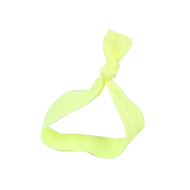 Anillo para el cabello, sin costuras, de alta elasticidad, anudado, ajustable, coleta, soporte colorido, cuerda para el cabello, accesorios para Accesorio para el cabello Amarillo fluorescente Sonducket AP010176-17