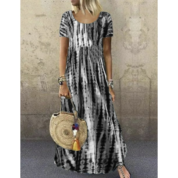 Hilltip - Women's Summer Dress Beach Sundress Loose Dress Maxi Dress ...