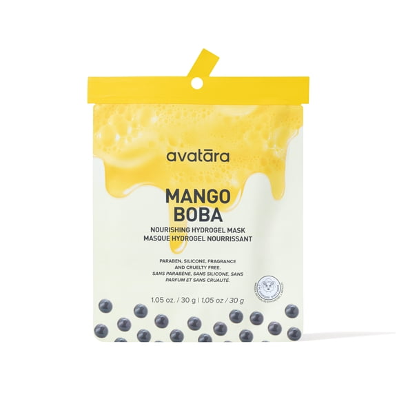 Avatara Mango Boba Hydrogel Face Sheet Mask, Hydrating for All Skin Types