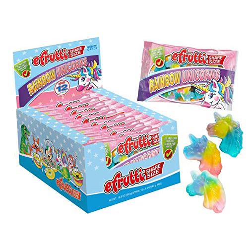 efrutti Rainbow Unicorns Gummi Candy Share Size 1.4oz. Bag