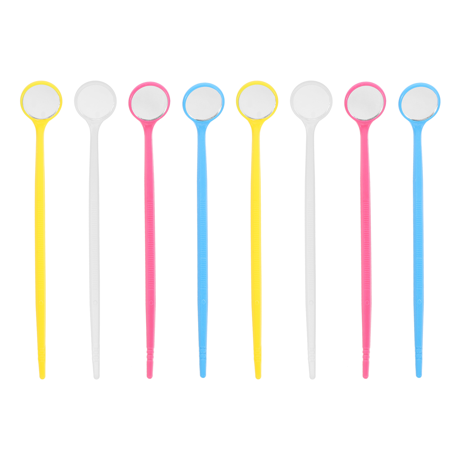 NUOLUX 40pcs Disposable Dental Mirror Long Handle Mouth Mirrors Oral