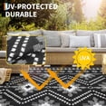 thumbnail image 2 of HIWEAVER 9' x 12' Black/White Outdoor Rug PP Plastic Straw Woven Waterproof Patio Rug with Border Portable Outside Carpet for Balcony Deck Picnic Garden Decor, 2 of 7