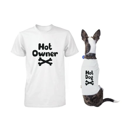 Hot Owner and Hot Dog Matching Tee for Pet and Owner Puppy and Human