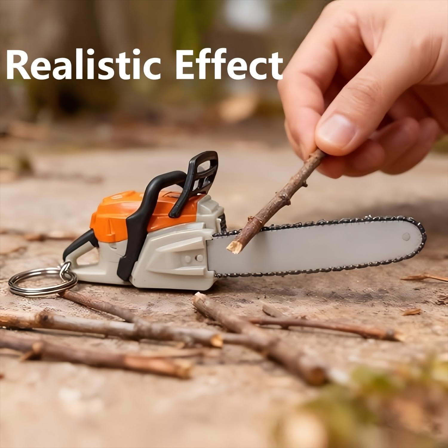 Chainsaw Keychain,Mini Chainsaw Keychain,Chainsaw Keychain Portable Chainsaw Key Ring,Creative Fidget Keychain for Tool Lovers,Outdoor Theme Collectible Gift